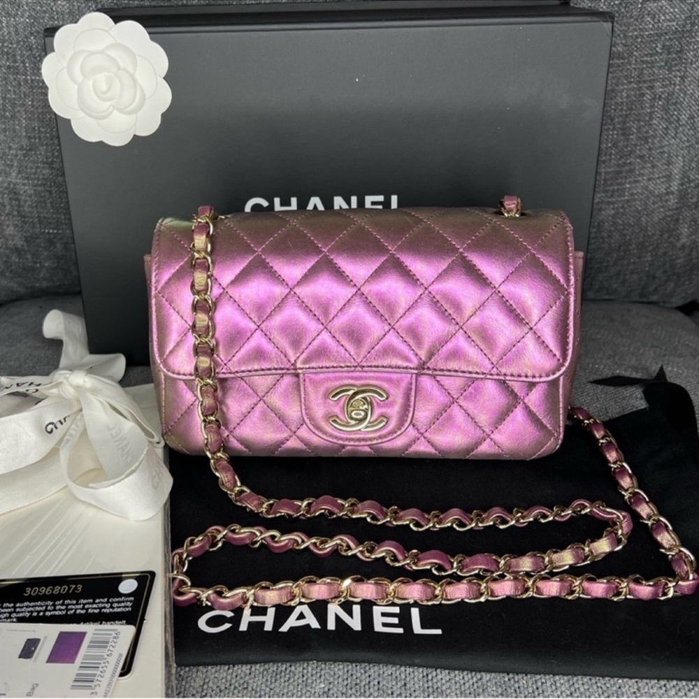 Chanel Classic Flap Mini Rectangular Iridescent M… - image 2